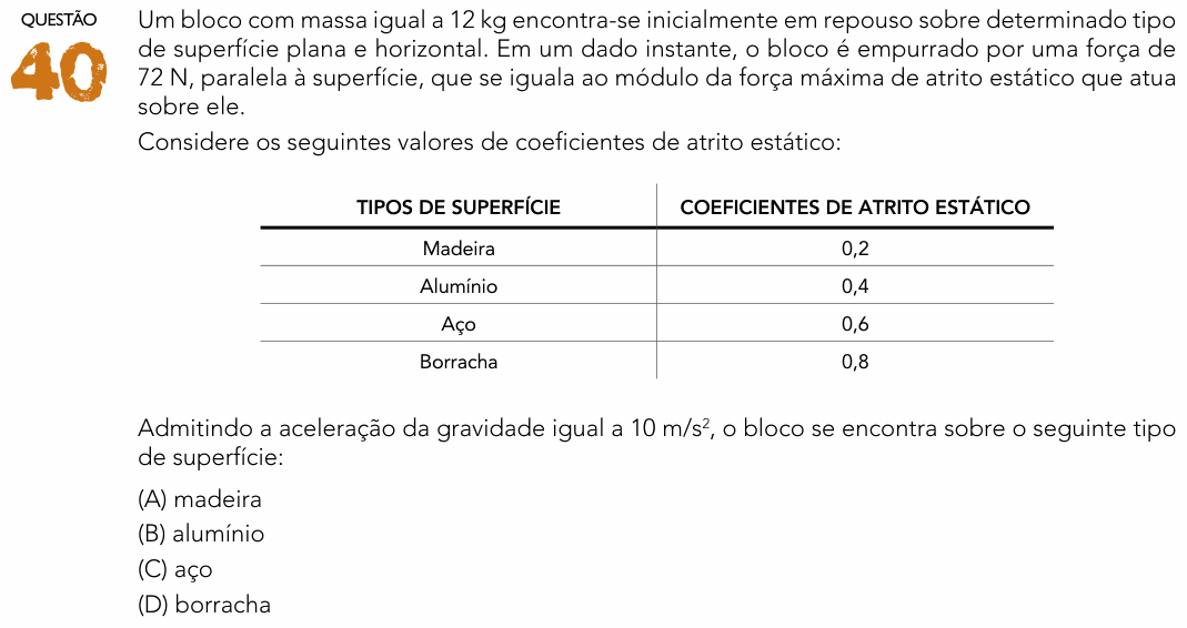 Enunciado da questão 40 de Física do UERJ 2024 (2º Exame de Qualificação)