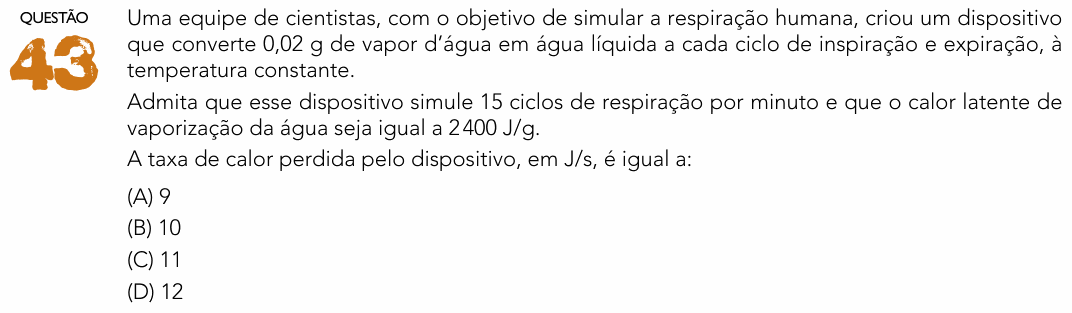Enunciado da questão 43 de Física do UERJ 2024 (2º Exame de Qualificação)