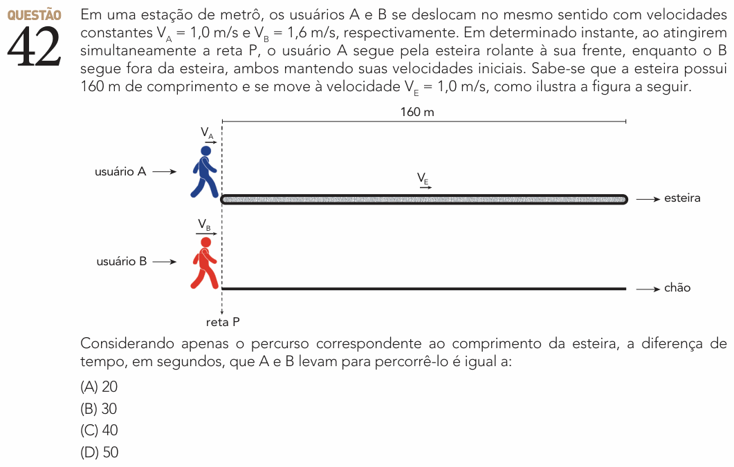 Enunciado da questão 42 de Física do UERJ 2027 (1º Exame de Qualificação)