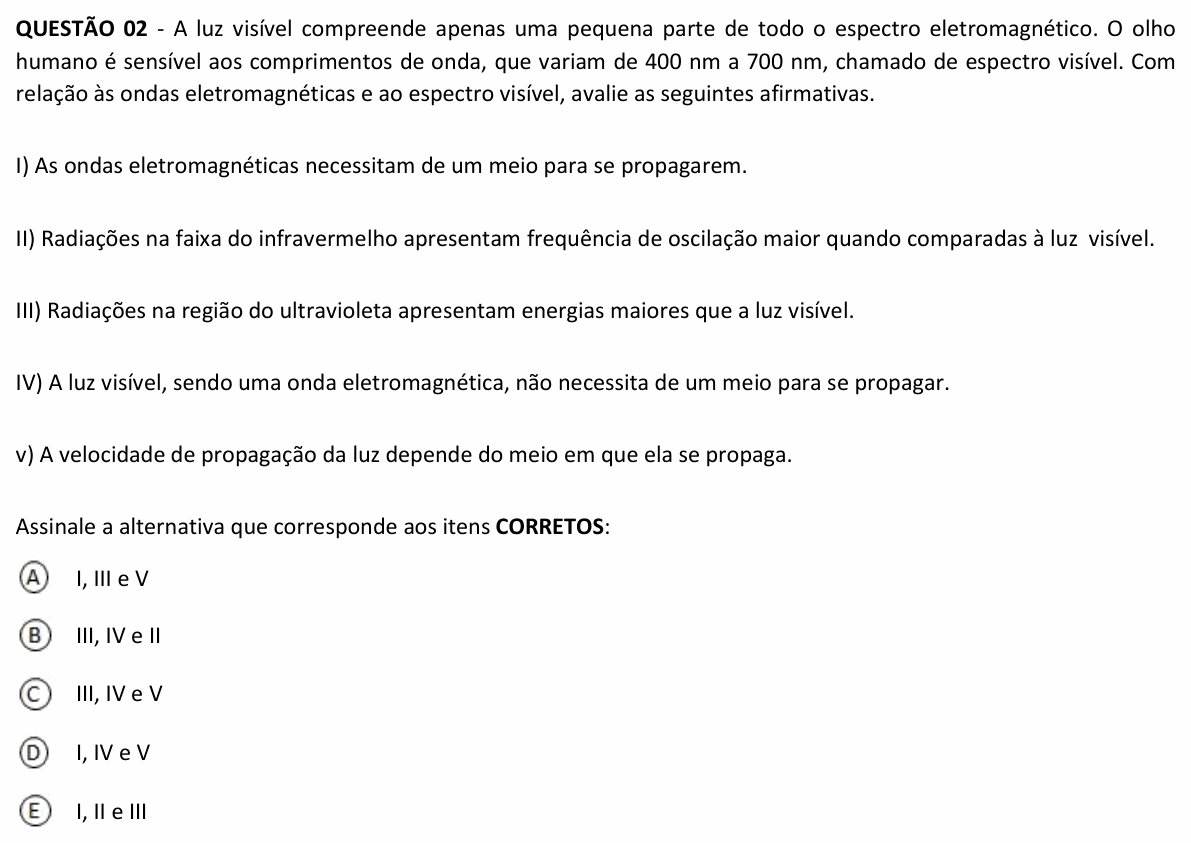 Enunciado da questão 2 de Física do UFJF 2023 (PISM, Módulo III)