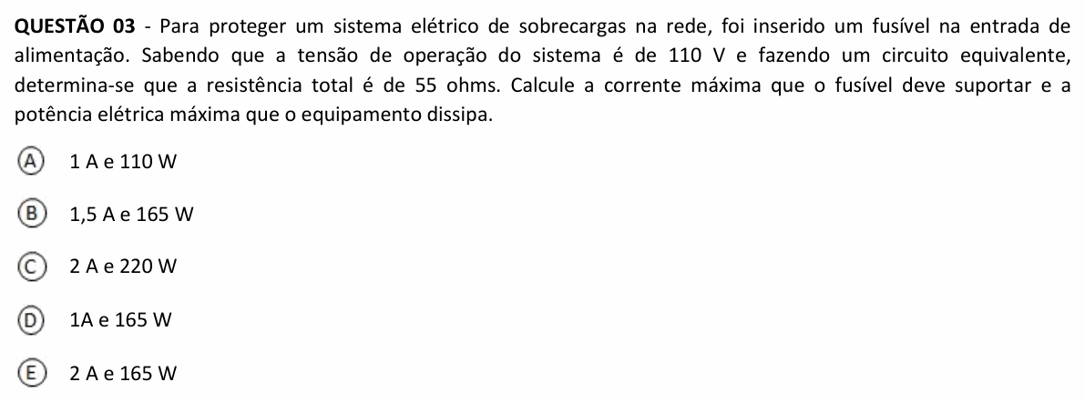 Enunciado da questão 3 de Física do UFJF 2023 (PISM, Módulo III)