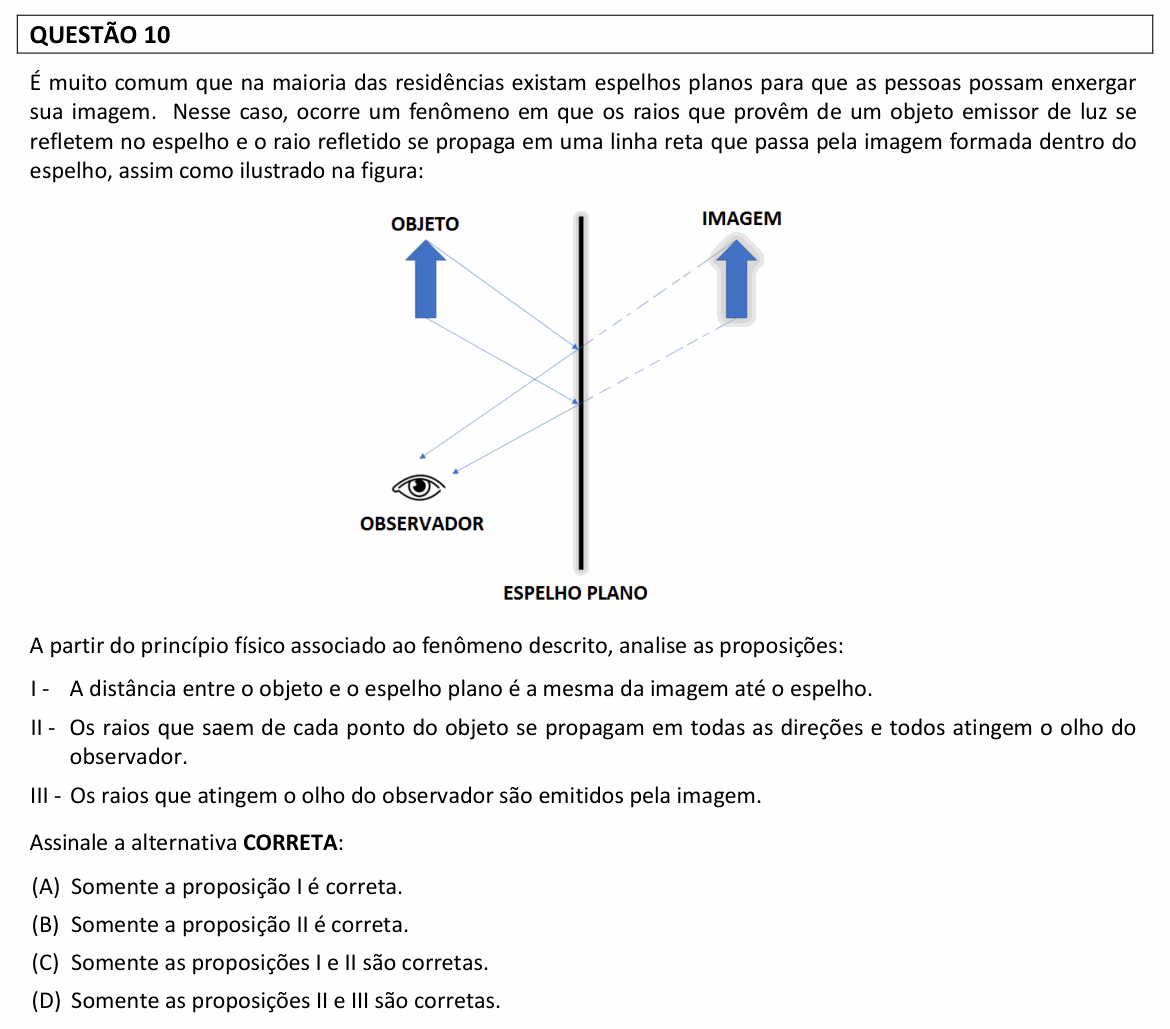 Enunciado da questão 10 de Física do UFLA 2022 (PAS, 2ª etapa)
