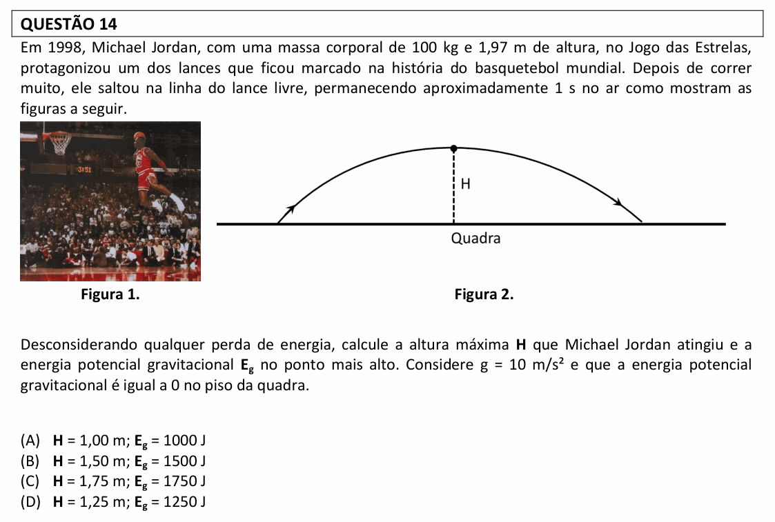 Enunciado da questão 14 de Física do UFLA 2025 (PAS, 1ª etapa)