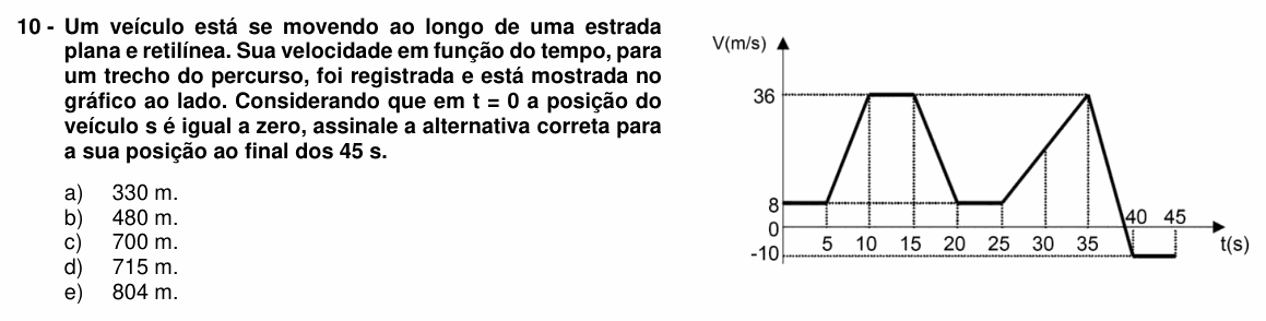 Enunciado da questão 10 de Física do UFPR 2015