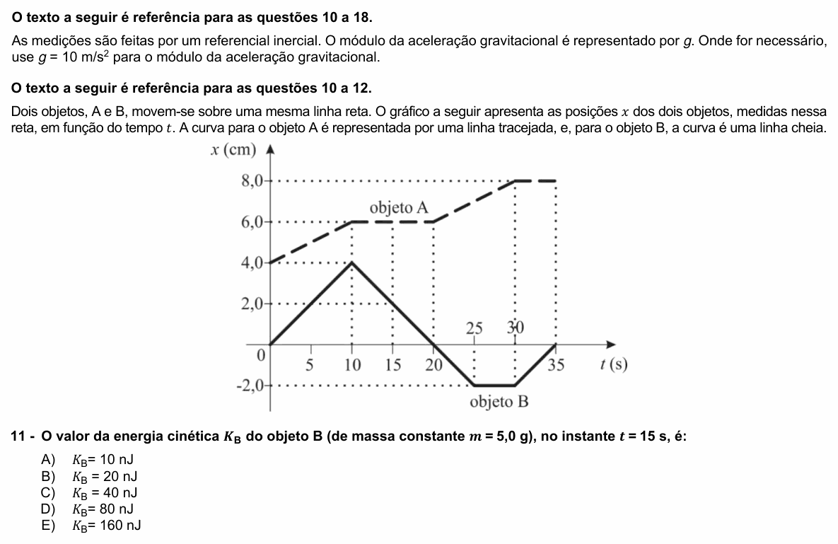 Enunciado da questão 11 de Física do UFPR 2026