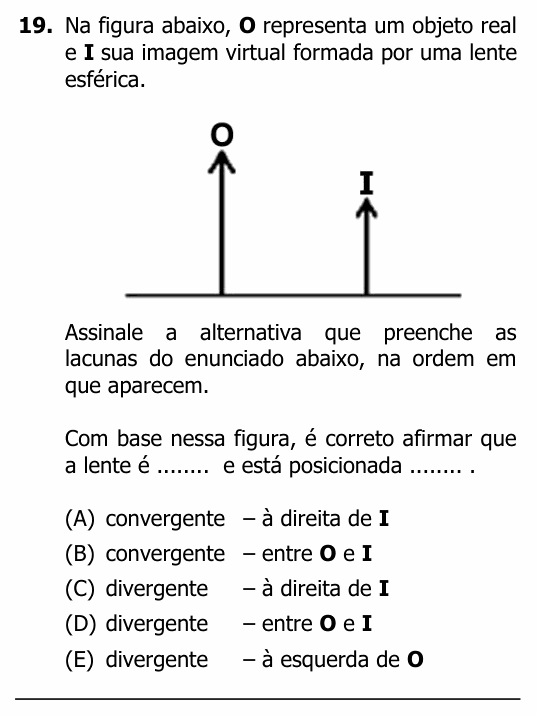 Enunciado da questão 19 de Física do UFRGS 2017