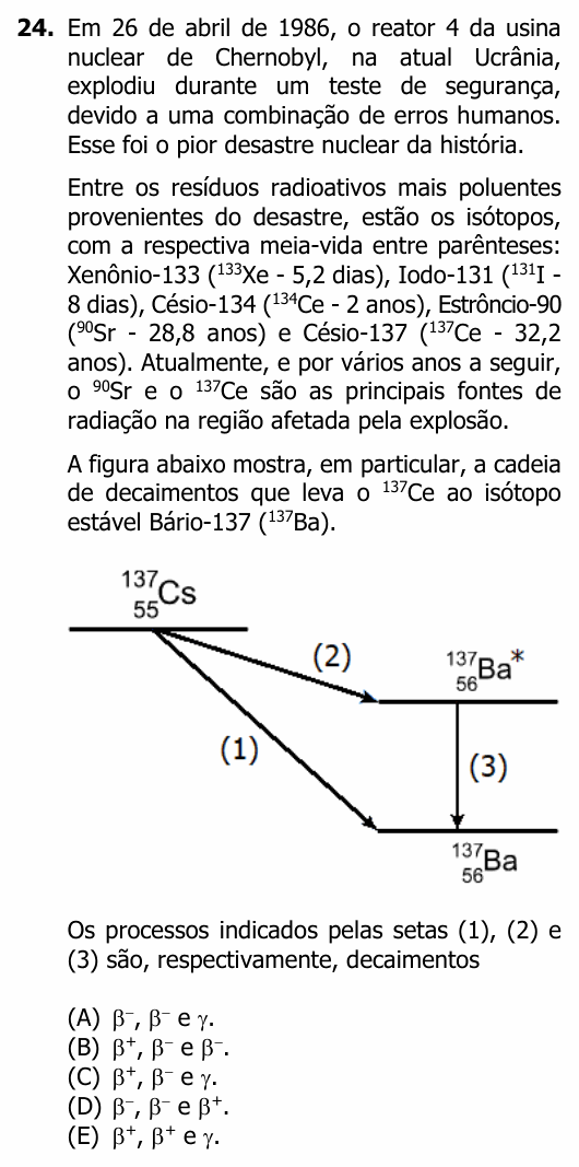 Enunciado da questão 24 de Física do UFRGS 2020