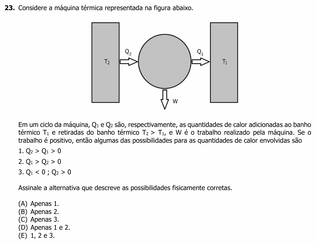 Enunciado da questão 23 de Física do UFRGS 2022