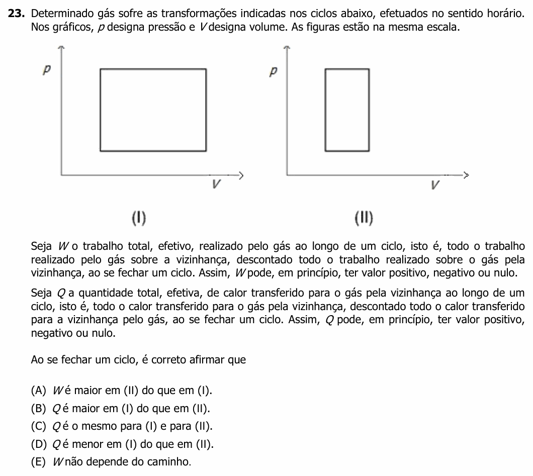 Enunciado da questão 23 de Física do UFRGS 2023