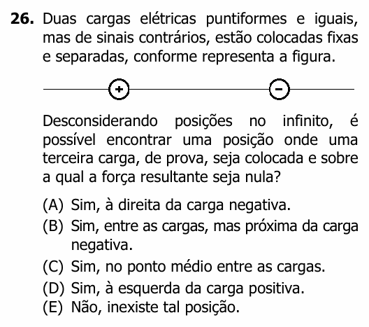 Enunciado da questão 26 de Física do UFRGS 2024