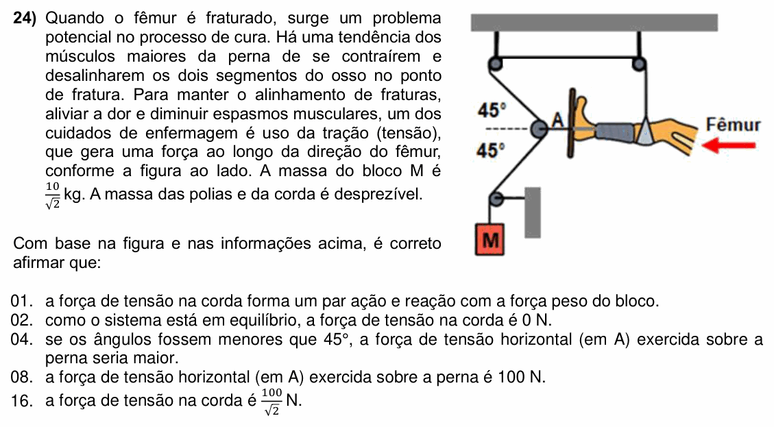Enunciado da questão 24 de Física do UFSC 2026