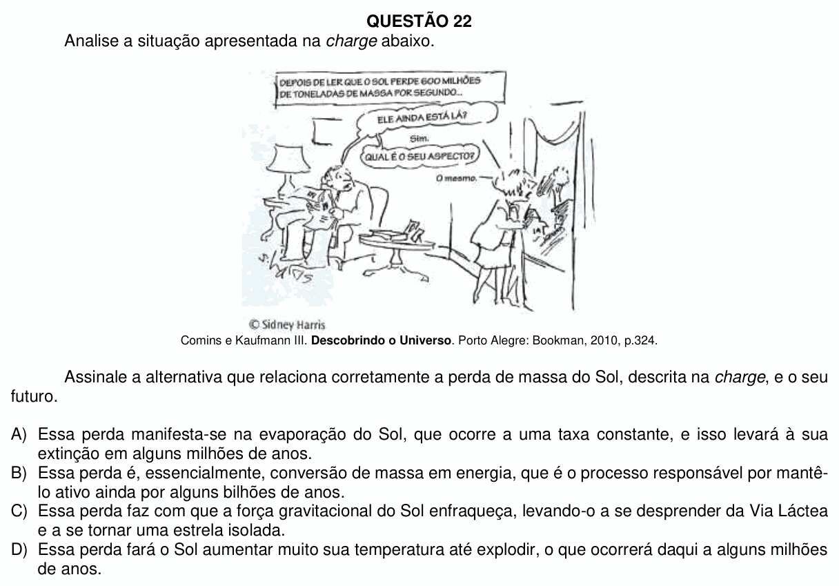 Enunciado da questão 22 de Física do UFU 2021-2 (Medicina)