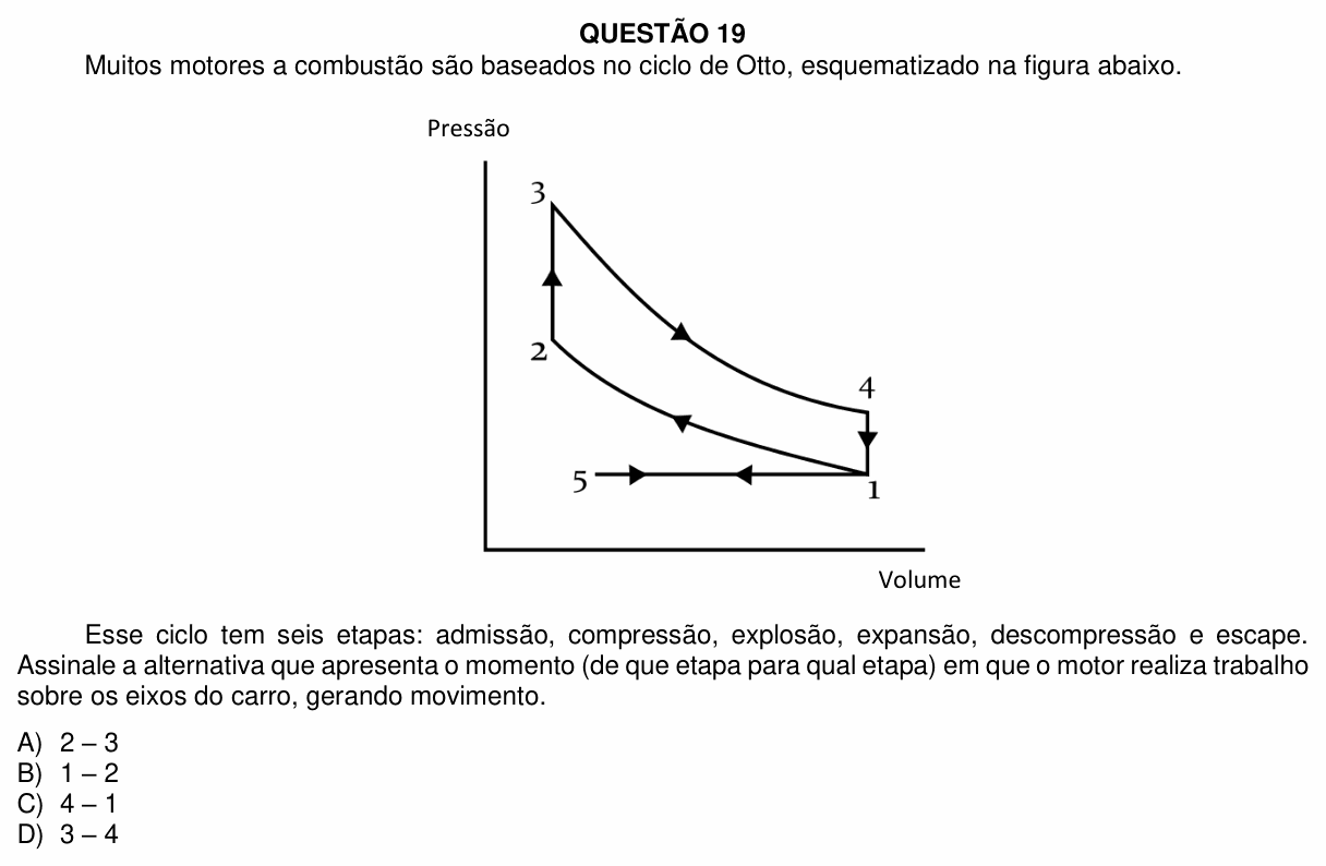 Enunciado da questão 19 de Física do UFU 2023-2