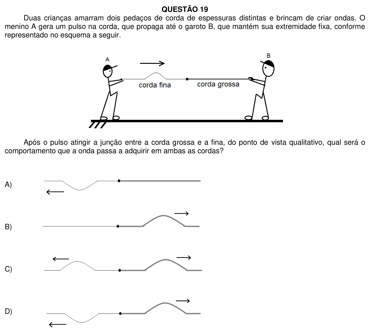 Enunciado da questão 19 de Física do UFU 2024-2