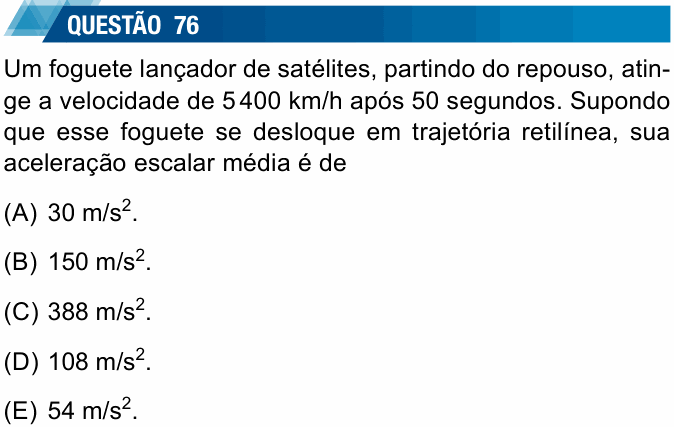 Enunciado da questão 76 de Física do UNESP 2018 (meio de ano)