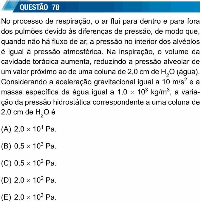 Enunciado da questão 78 de Física do UNESP 2018 (meio de ano)