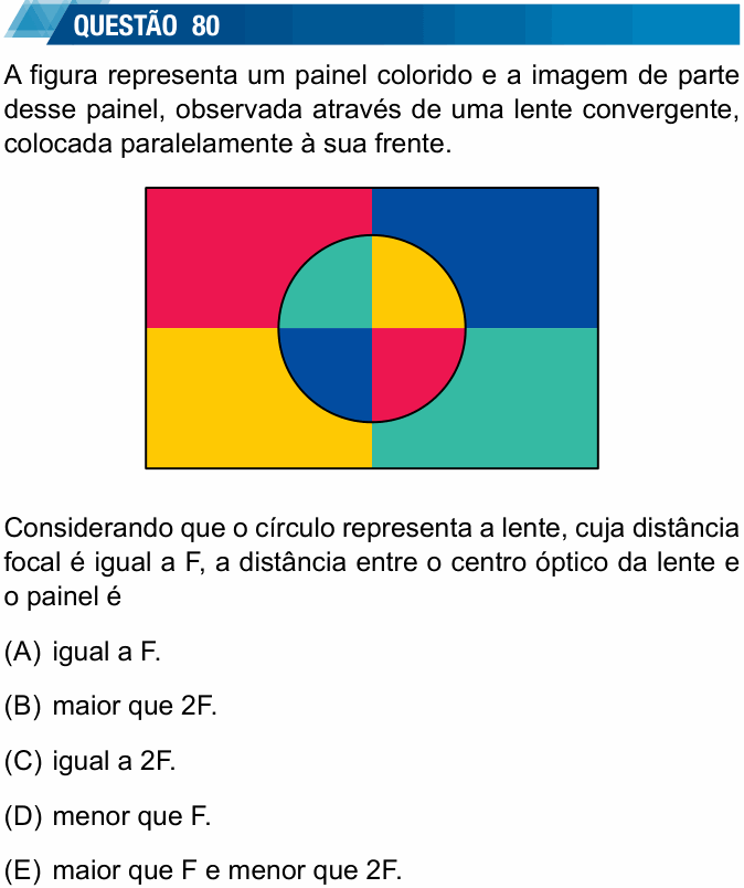 Enunciado da questão 80 de Física do UNESP 2018 (meio de ano)