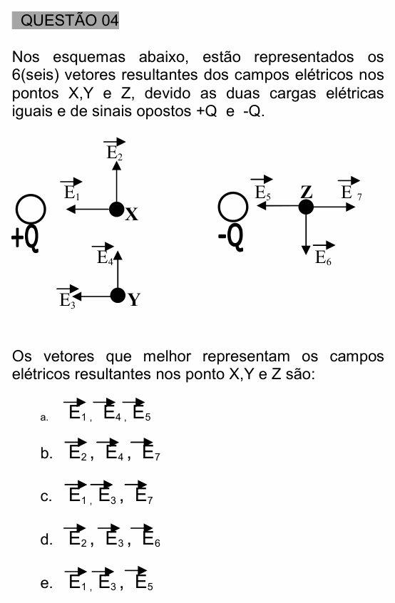Enunciado da questão 4 de Física do UNEMAT 2006