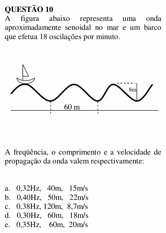 Enunciado da questão 10 de Física do UNEMAT 2008