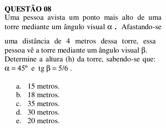 Enunciado da questão 8 de Física do UNEMAT 2008