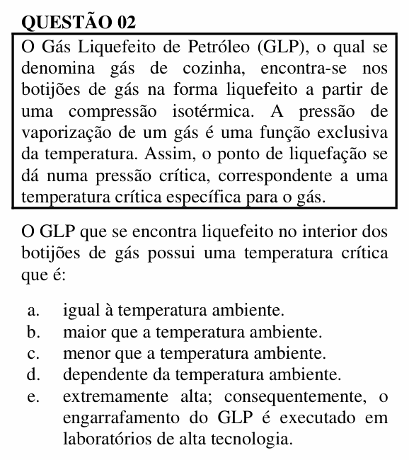 Enunciado da questão 2 de Física do UNEMAT 2012 (2º semestre)