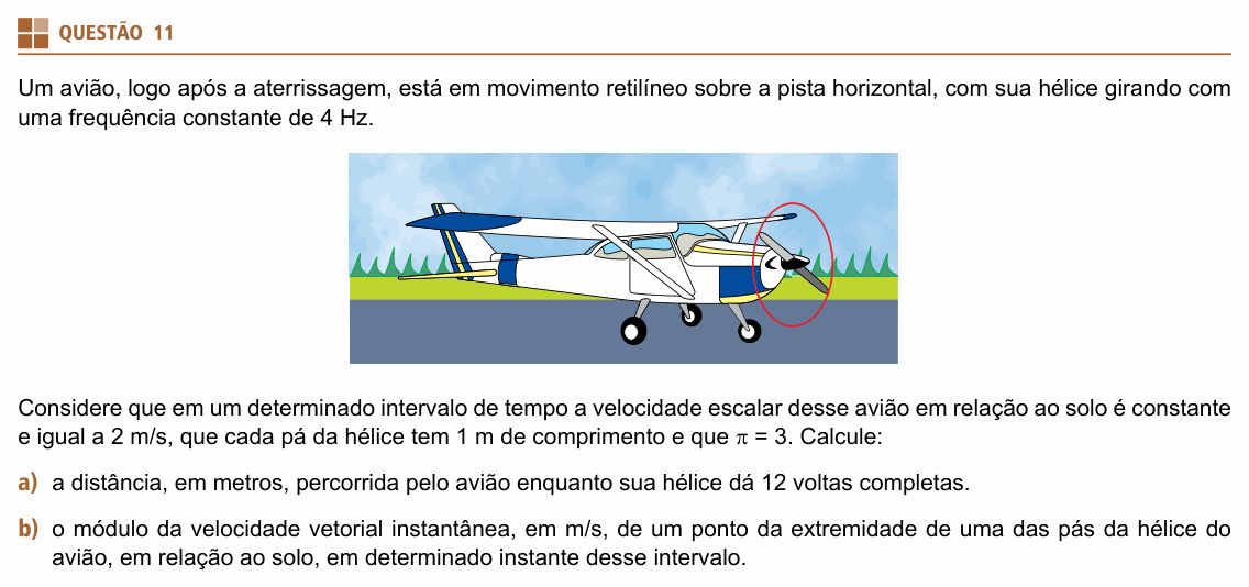 Enunciado da questão 11 de Física do UNIFESP 2017