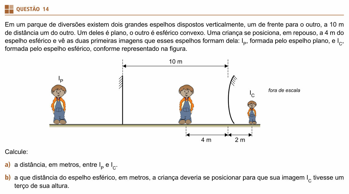 Enunciado da questão 14 de Física do UNIFESP 2018