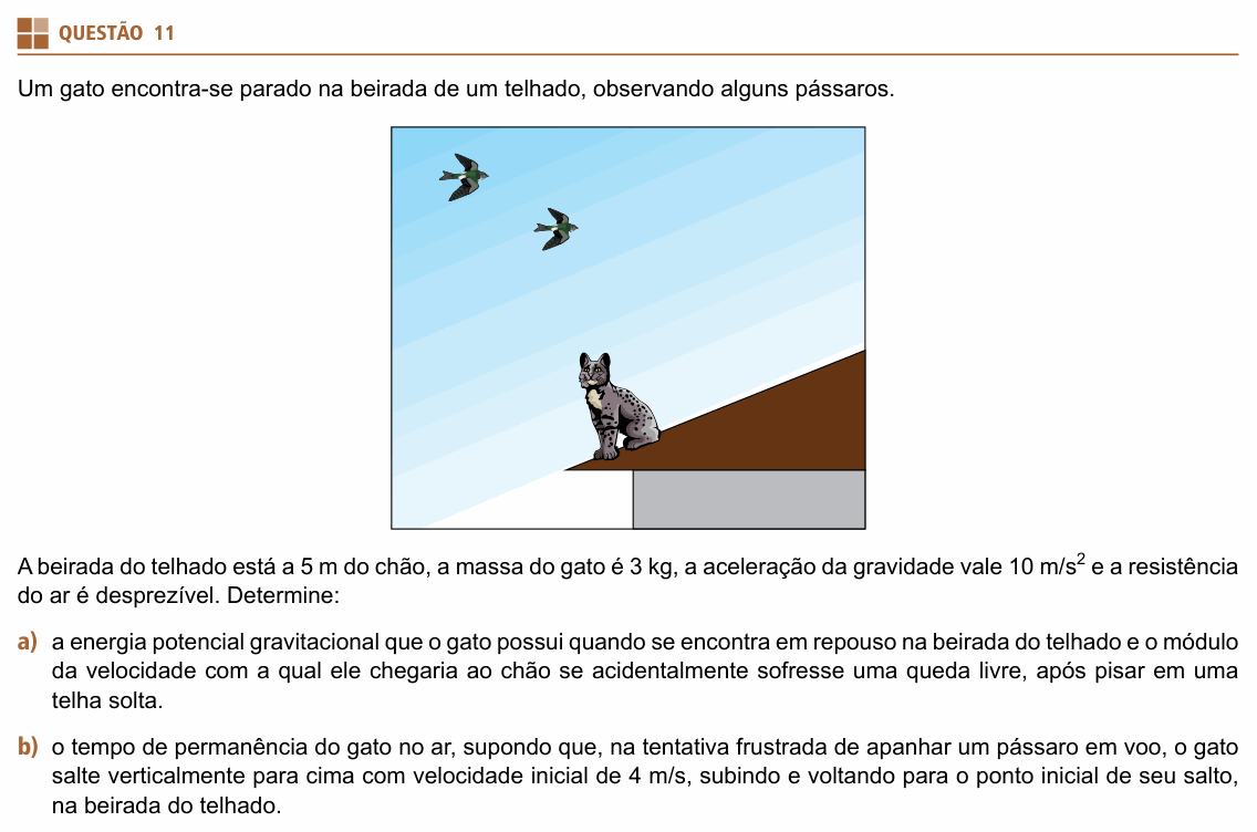 Enunciado da questão 11 de Física do UNIFESP 2021
