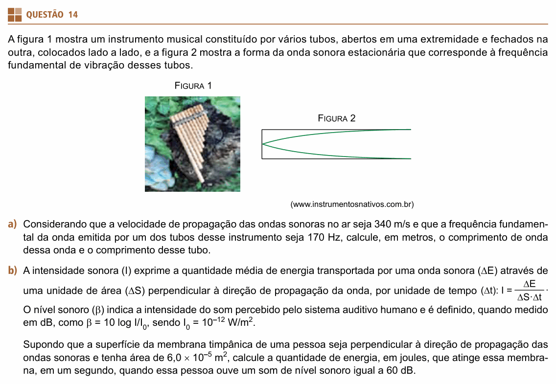 Enunciado da questão 14 de Física do UNIFESP 2022