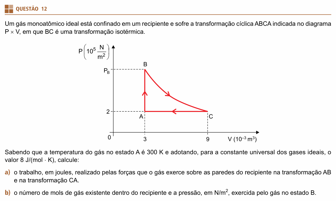 Enunciado da questão 12 de Física do UNIFESP 2023
