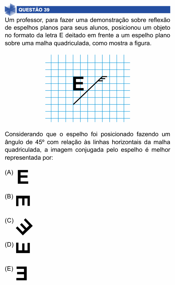 Enunciado da questão 39 de Física do UNIFIMES 2024 (Mineiros, 1º semestre)