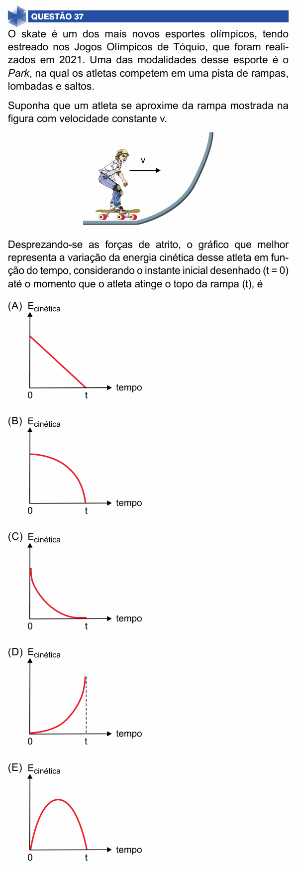 Enunciado da questão 37 de Física do UNIFIMES 2025 (Mineiros, 1º semestre)