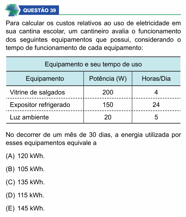 Enunciado da questão 39 de Física do UNIFIMES 2025 (Mineiros, 2º semestre)
