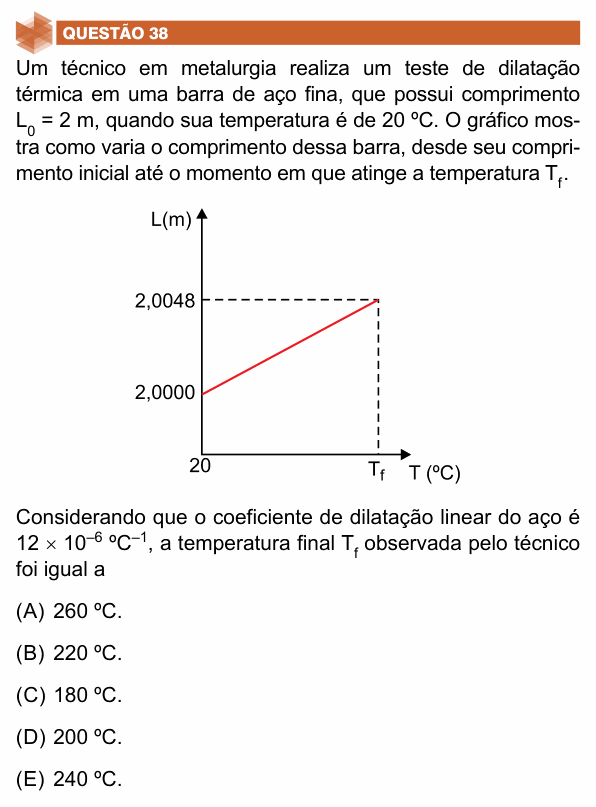 Enunciado da questão 38 de Física do UNIFIMES 2025 (Trindade, 1º semestre)
