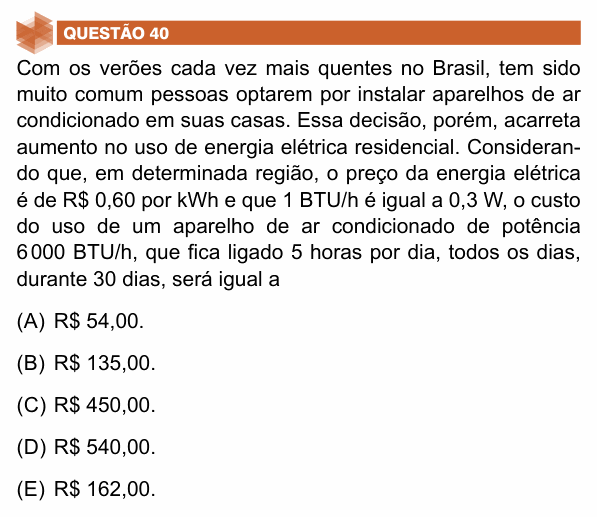 Enunciado da questão 40 de Física do UNIFIMES 2025 (Trindade, 1º semestre)