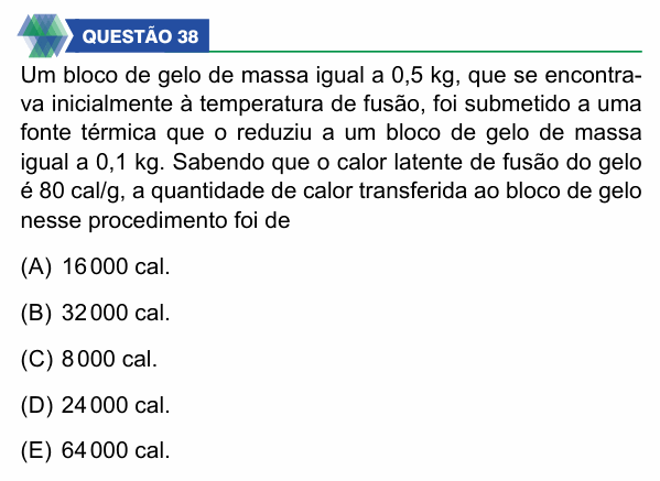 Enunciado da questão 38 de Física do UNIFIMES 2026 (Mineiros, 2º semestre)