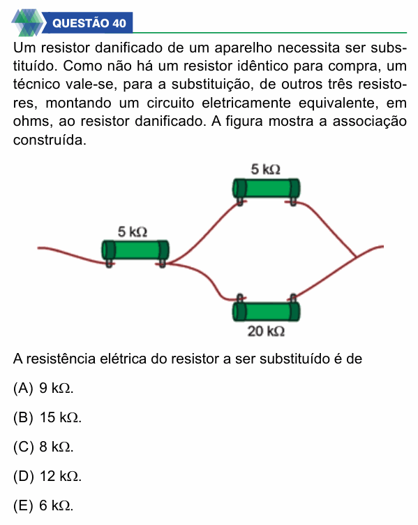 Enunciado da questão 40 de Física do UNIFIMES 2026 (Mineiros, 2º semestre)