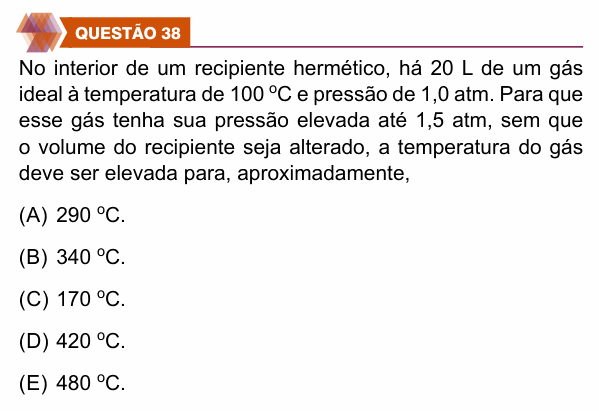 Enunciado da questão 38 de Física do UNIFIMES 2027 (Trindade, 1º semestre)