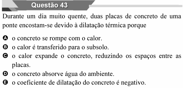 Enunciado da questão 43 de Física do UNIFAL 2026