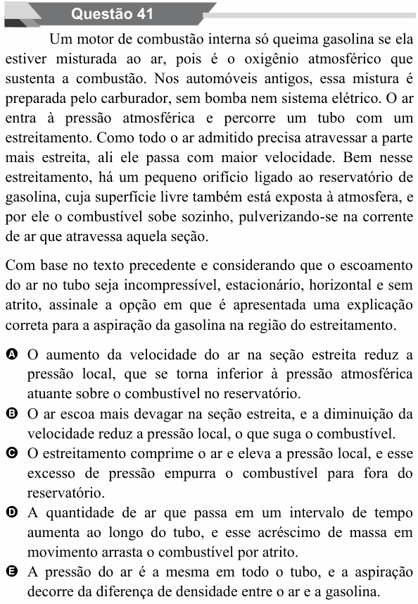 Enunciado da questão 41 de Física do UNIFAL 2027