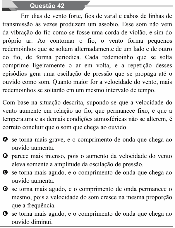 Enunciado da questão 42 de Física do UNIFAL 2027