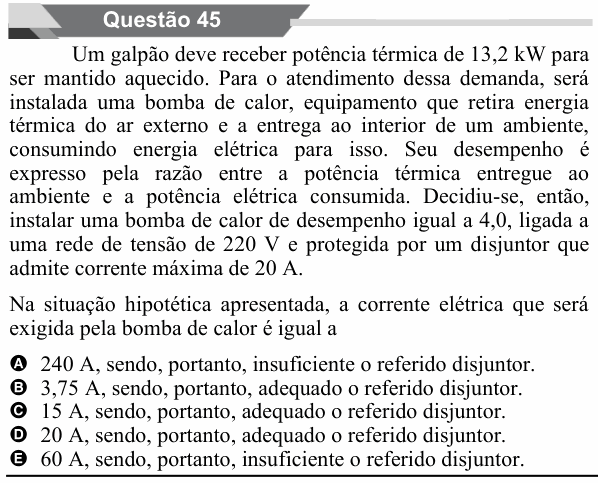 Enunciado da questão 45 de Física do UNIFAL 2027