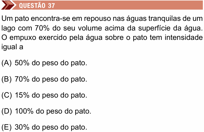 Enunciado da questão 37 de Física do Unimes 2023