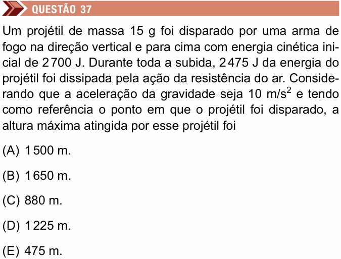 Enunciado da questão 37 de Física do Unimes 2024