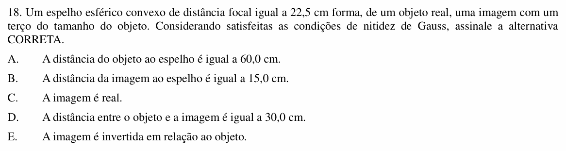Enunciado da questão 18 de Física do UNIOESTE 2014