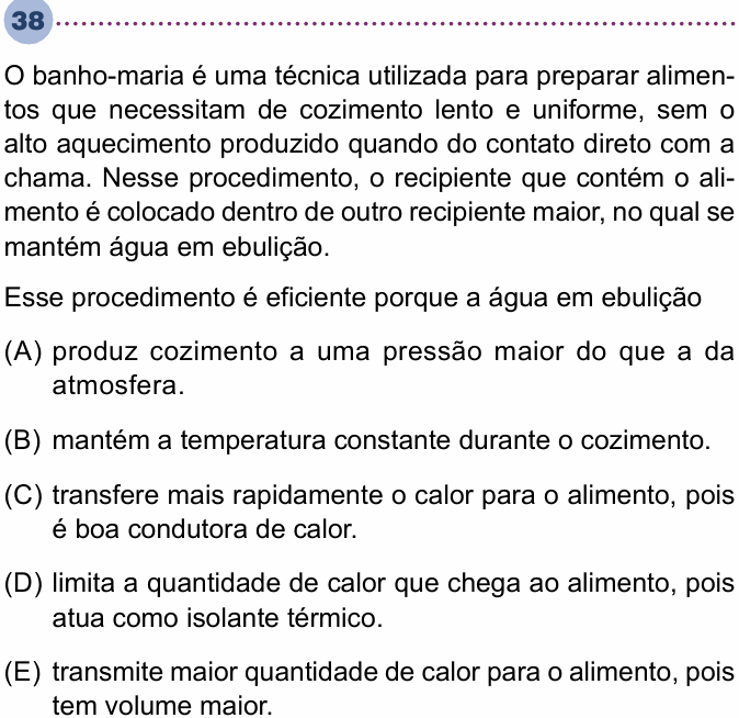 Enunciado da questão 38 de Física do Unisa 2025 (2º semestre)
