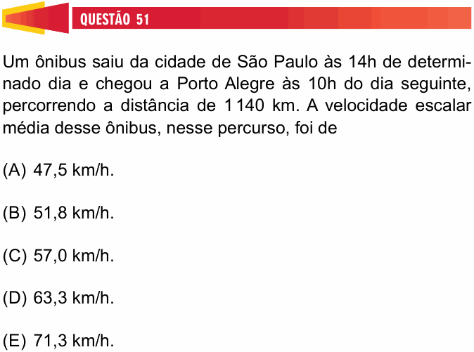 Enunciado da questão 51 de Física do Univesp 2025 (2º semestre)