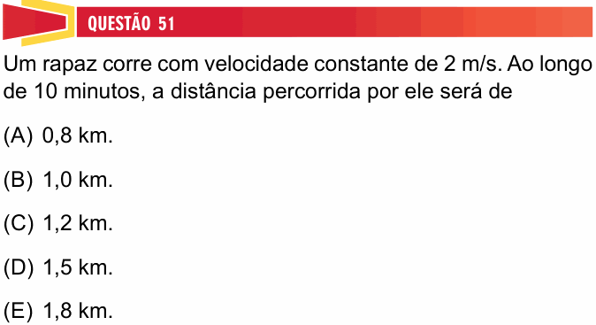 Enunciado da questão 51 de Física do Univesp 2026