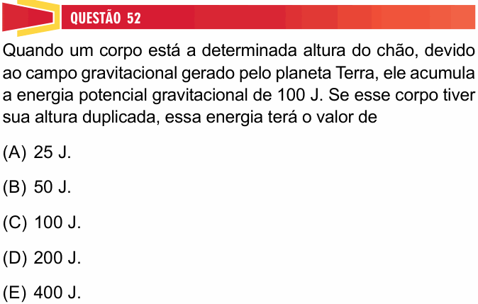 Enunciado da questão 52 de Física do Univesp 2026