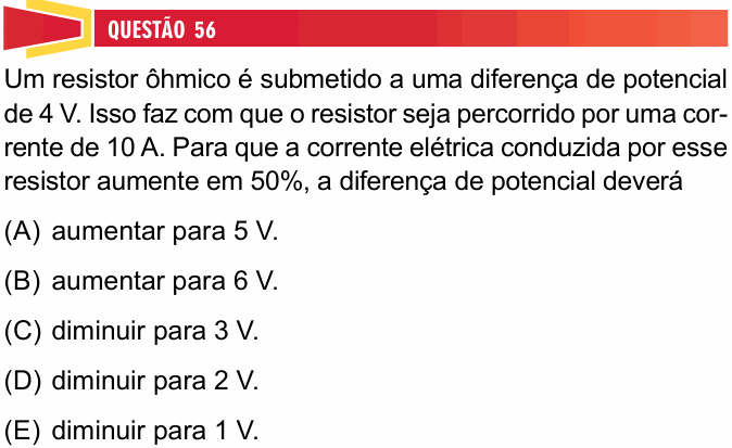 Enunciado da questão 56 de Física do Univesp 2026
